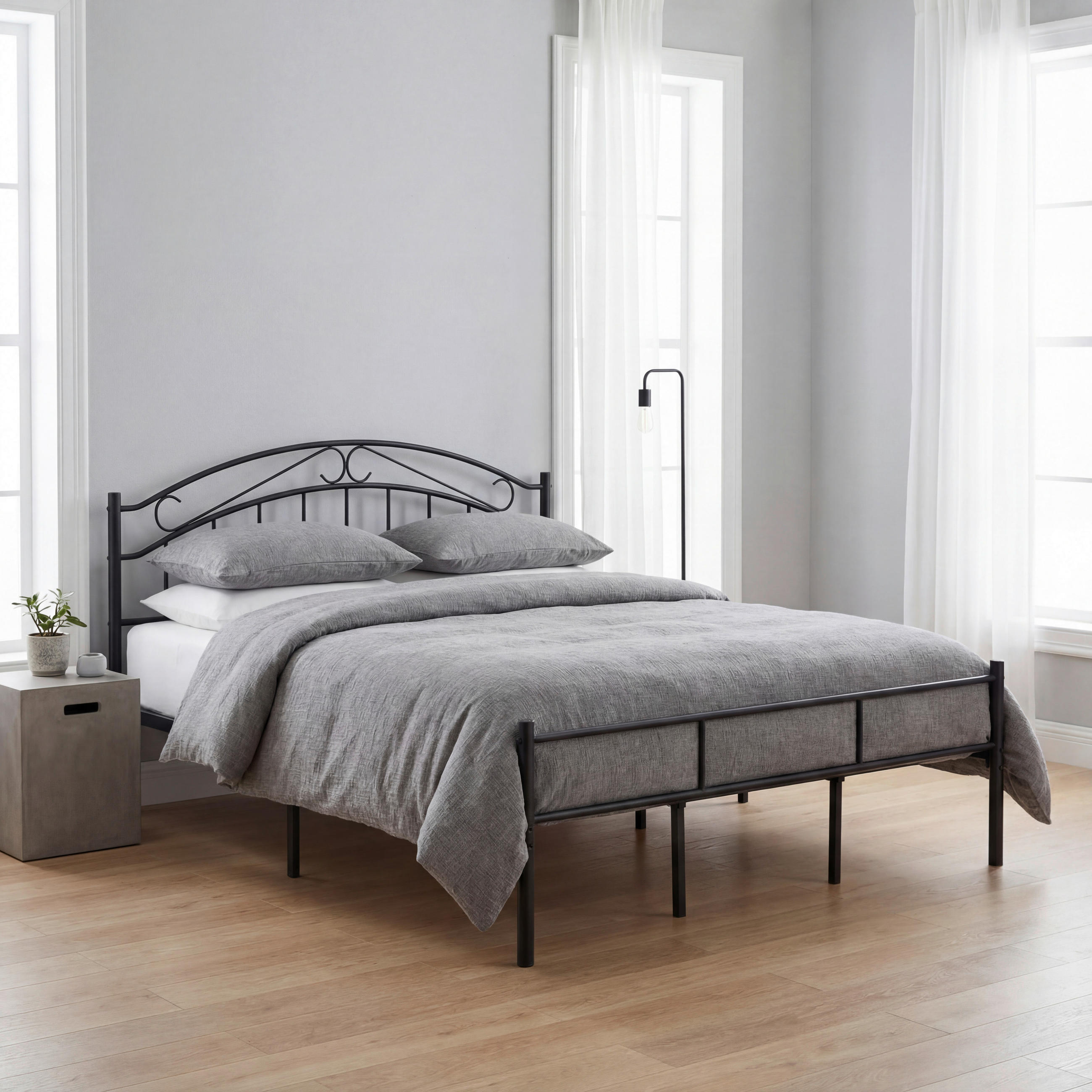 METALLBETT 180/200 cm,  in Schwarz  - Schwarz, Basics, Metall (180/200cm) - Boxxx