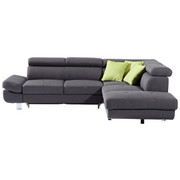 SEDEŽNA GARNITURA, antracit tekstil - zelena/krom, Moderno, kovina/tekstil (270/229cm) - Xora