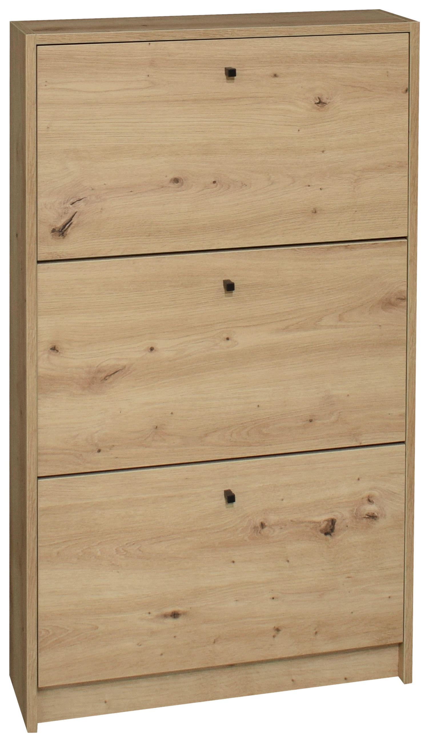 SCHUHKIPPER Mattlack, melaminharzbeschichtet Eichefarben  - Eichefarben/Schwarz, Design, Holzwerkstoff/Metall (60/104/16cm) - Xora