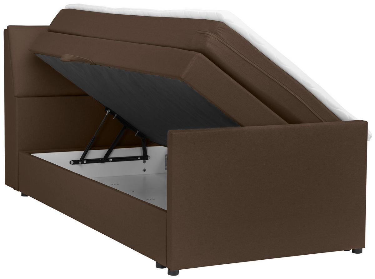BOXSPRING-ÁGY 120/200 cm  barna  - barna/fekete, Modern, faalapú anyag/textil (120/200cm) - MID.YOU