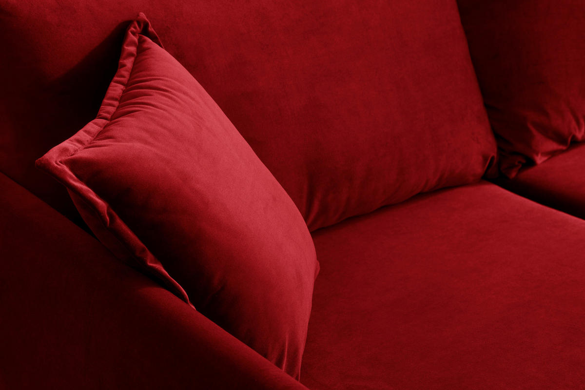 ECKSOFA Eckteil  ROSSANA-2S.REC Dunkelrot Samt  - Dunkelrot, MODERN, Holz/Textil (258/160cm) - MID.YOU