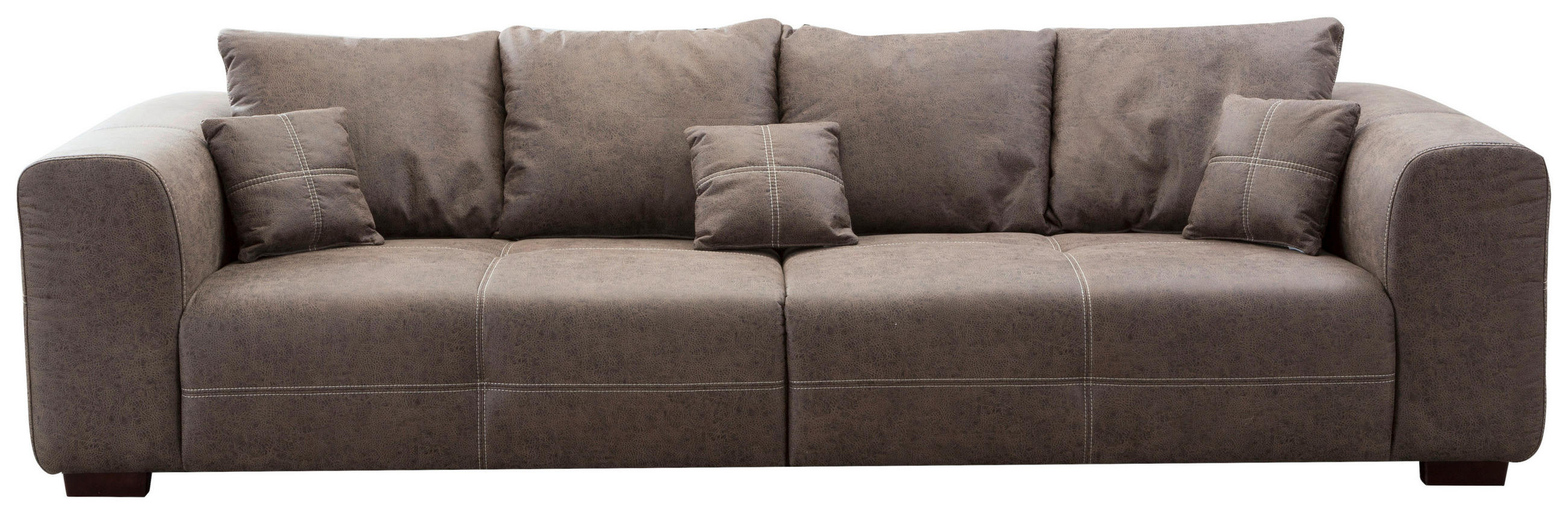 BIGSOFA Flachgewebe Braun  - Beige/Braun, KONVENTIONELL, Holz/Textil (287/69/108cm) - Cantus