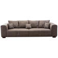 BIGSOFA Flachgewebe Braun  - Beige/Braun, KONVENTIONELL, Holz/Textil (287/69/108cm) - Cantus
