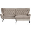 ECKSOFA in Cord Beige  237/165 cm  - Beige/Schwarz, Design, Holz/Textil (237/165cm) - Stylife