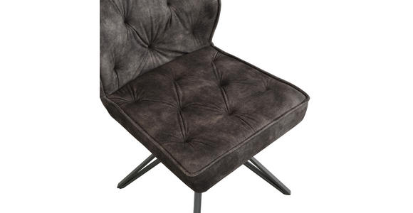 STUHL   Webstoff  Schwarz, Graugrün  - Schwarz/Graugrün, Design, Textil/Metall (50/85/60cm) - Carryhome