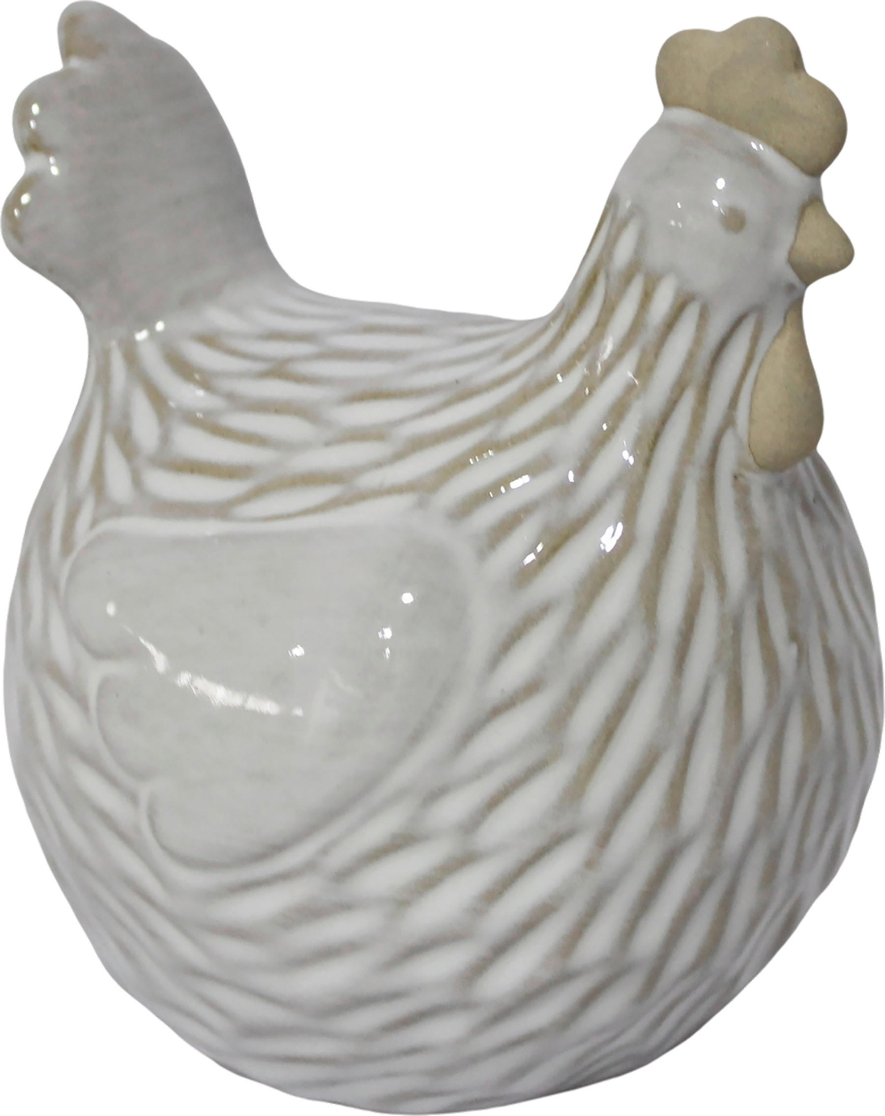 OKRASNA KOKOŠ    11,5/13,4/10,7 cm          bela  - bela, Trendi, keramika (11,5/13,4/10,7cm)