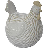 OKRASNA KOKOŠ    11,5/13,4/10,7 cm          bela  - bela, Trendi, keramika (11,5/13,4/10,7cm)