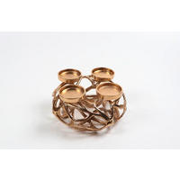 ADVENTSKERZENHALTER  - Goldfarben, KONVENTIONELL, Metall (24,5/10cm) - X-Mas