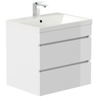 WASCHTISCHKOMBI 60 cm  - Weiß Hochglanz/Weiß, Basics, Keramik/Holzwerkstoff (60cm) - MID.YOU