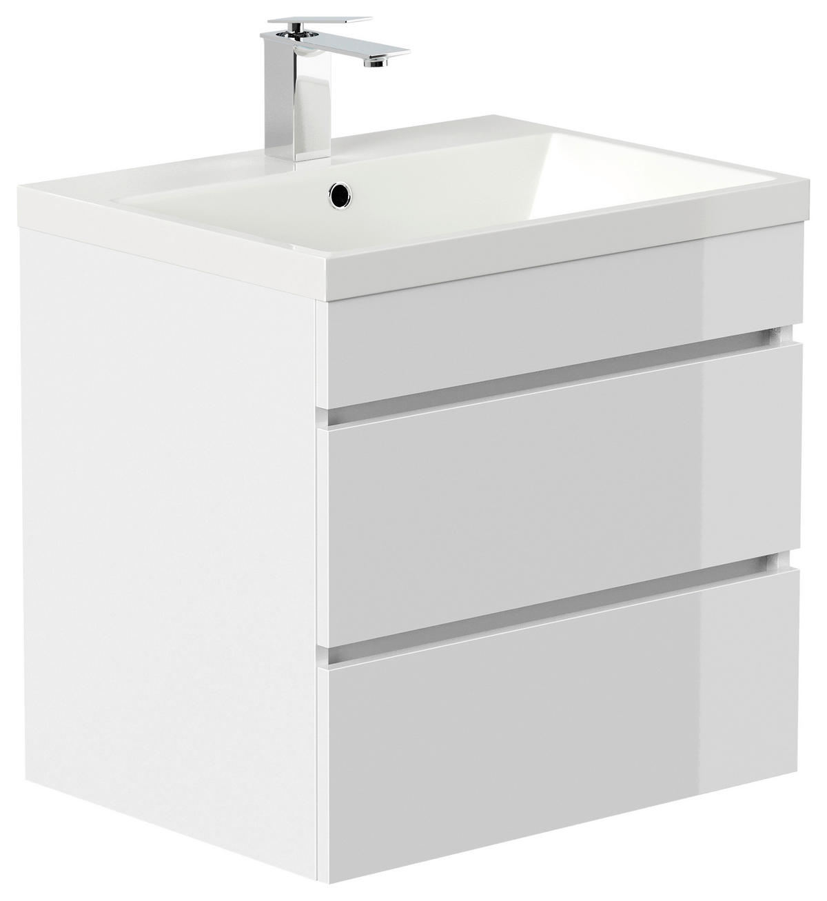 WASCHTISCHKOMBI 60 cm  - Weiß Hochglanz/Weiß, Basics, Keramik/Holzwerkstoff (60cm) - MID.YOU