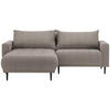 ECKSOFA Graubraun Webstoff  - Graubraun/Schwarz, Design, Holz/Textil (160/215cm) - Stylife