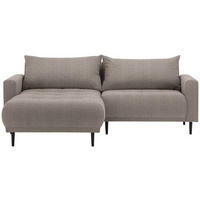 ECKSOFA Graubraun Webstoff  - Graubraun/Schwarz, Design, Holz/Textil (160/215cm) - Stylife