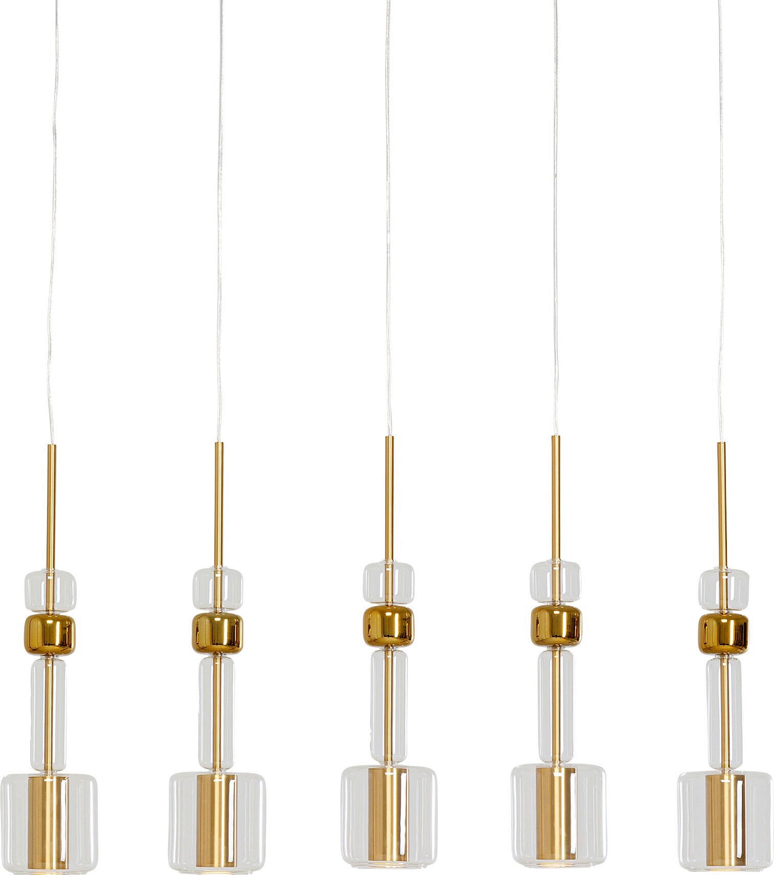 HÄNGELEUCHTE Candy Bar 103/60/13 cm   - Goldfarben, MODERN, Glas/Metall (103/60/13cm) - Kare-Design