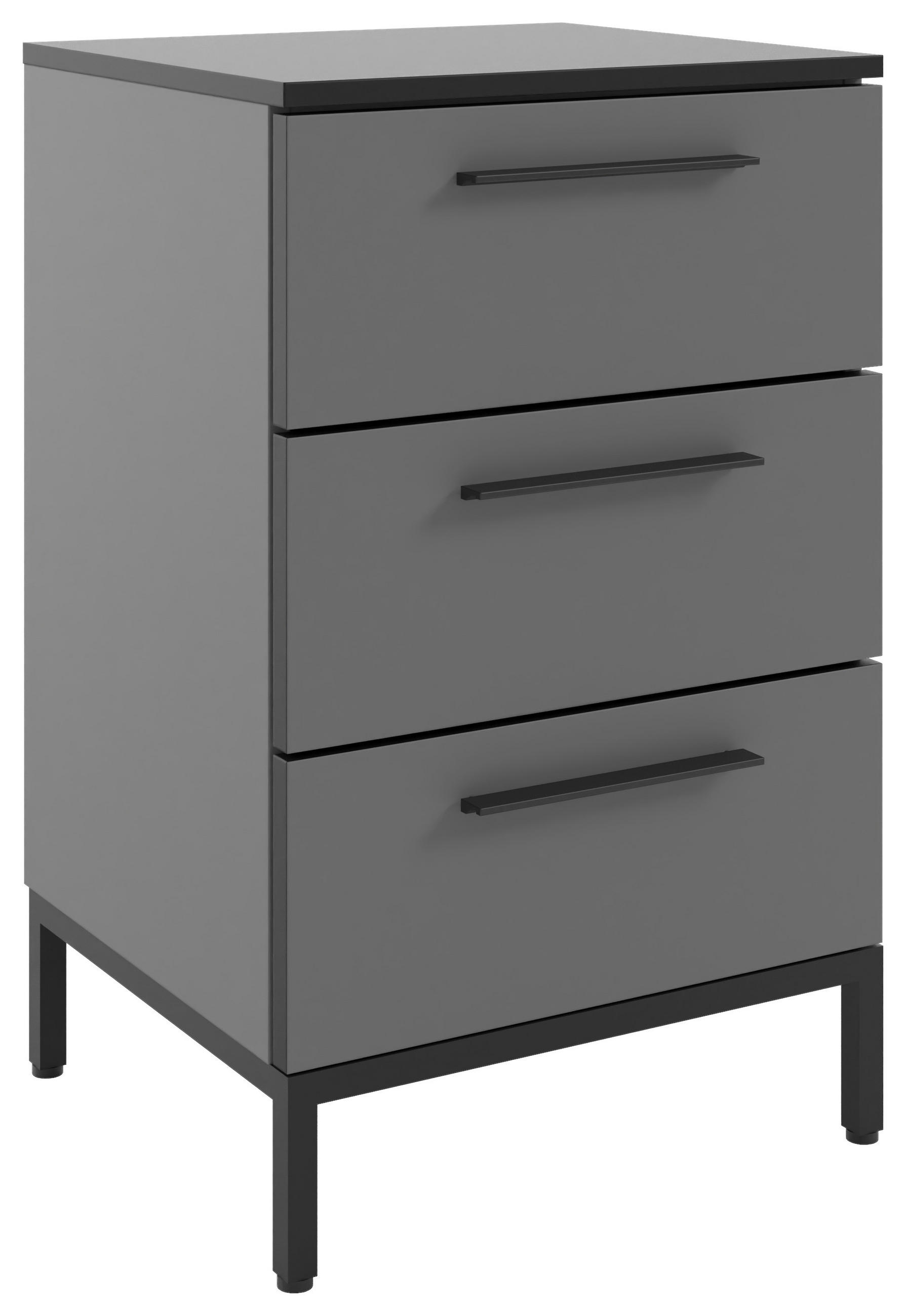NACHTSCHRANK 45/72,4/40 cm  - Dunkelgrau/Schwarz, MODERN, Holzwerkstoff/Metall (45/72,4/40cm)