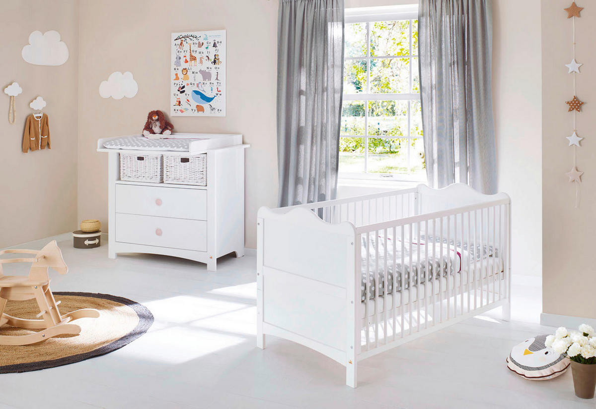 BABYZIMMER PINOLINO FLORENTINA  - Weiß, ROMANTIK / LANDHAUS, Holz/Holzwerkstoff - Pinolino
