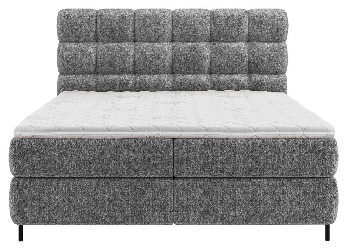 BOXSPRINGBETT 180/200 cm  in Anthrazit  - Anthrazit/Schwarz, Trend, Textil/Metall (180/200cm) - Esposa