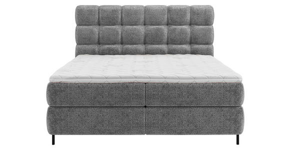 BOXSPRINGBETT 140/200 cm,  in Anthrazit, gepolstertes Kopfteil, Topper, Matratzen, H2 + H3 = mittel + fest  - Rostfarben/Anthrazit, Trend, Textil/Metall (140/200cm) - Esposa