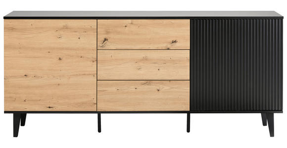 SIDEBOARD  in 178/78/40 cm  - Schwarz/Eiche Artisan, Design, Holzwerkstoff/Metall (178/78/40cm) - Xora
