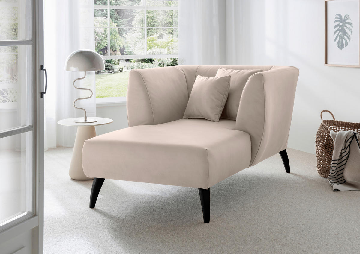 XXL-SESSEL in Lederlook Beige  - Beige/Schwarz, Modern, Holz/Textil (108/84/155cm) - Livetastic