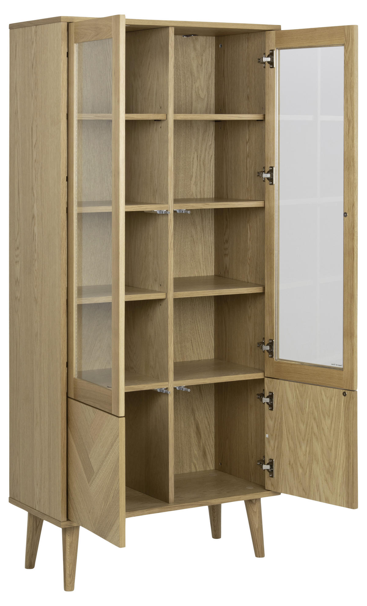 VITRINE in furniert Klar, Eichefarben  - Klar/Eichefarben, Konventionell, Glas/Holz (80/178/37cm) - MID.YOU