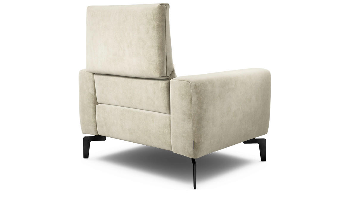 SESSEL Samt Naturfarben    - Schwarz/Naturfarben, Design, Textil/Metall (110/85/86-94cm) - SENSOO