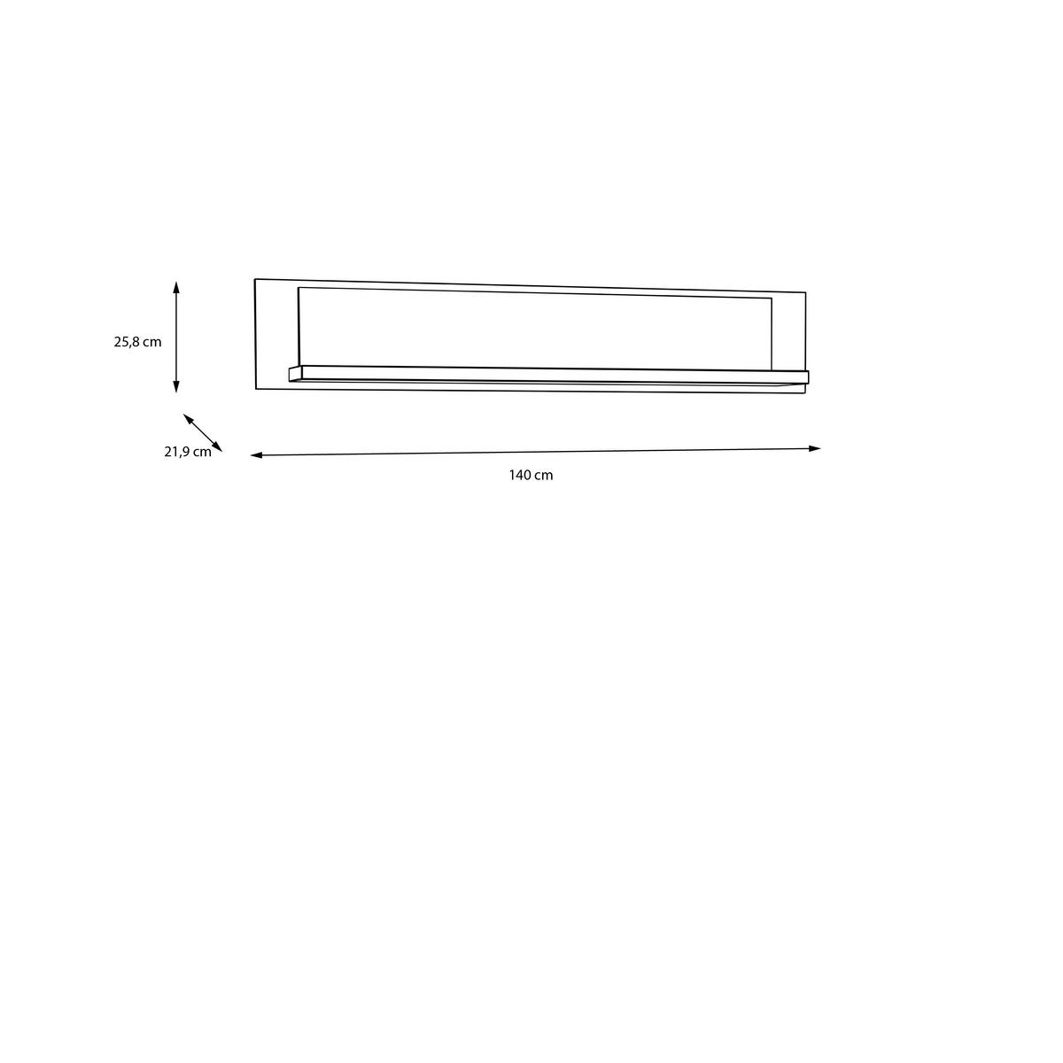 WANDBOARD Schwarz, Eichefarben  - Eichefarben/Schwarz, KONVENTIONELL, Holzwerkstoff (140/25,8/21,9cm) - Hom`in