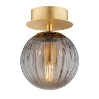 WANDLEUCHTE Paloma 17/12/12 cm   - Messingfarben/Hellgrau, KONVENTIONELL, Glas/Metall (17/12/12cm)