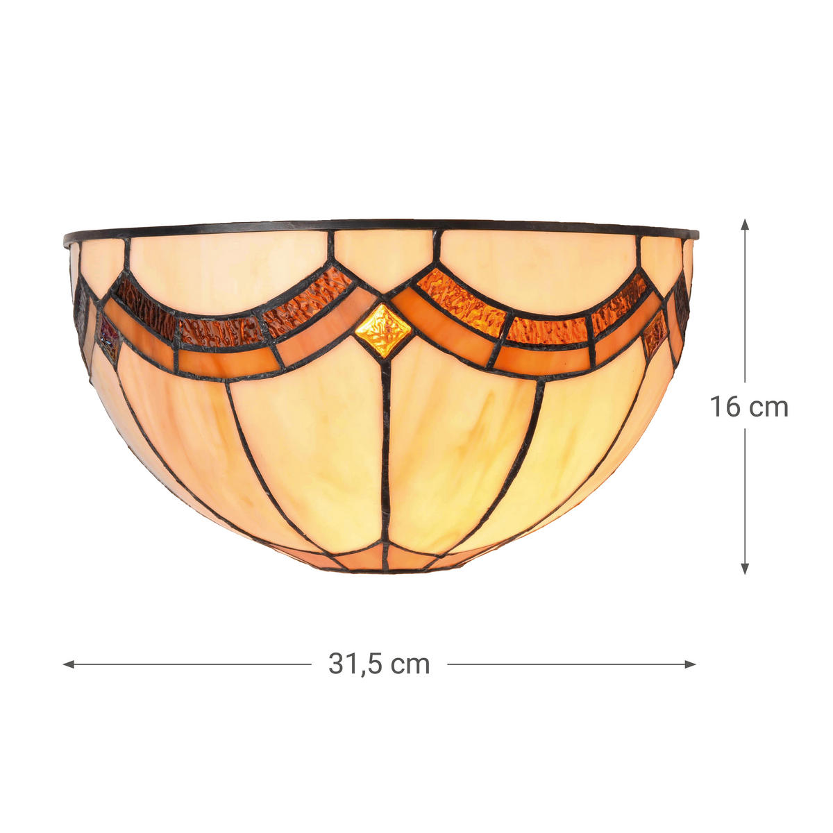 FALILÁMPA - többszínű, Basics, Üveg (15/16/31.5cm)