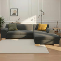 ECKSCHLAFSOFA  TINOS Anthrazit Webstoff  - Beige/Anthrazit, Basics, Textil (273/157cm) - MID.YOU