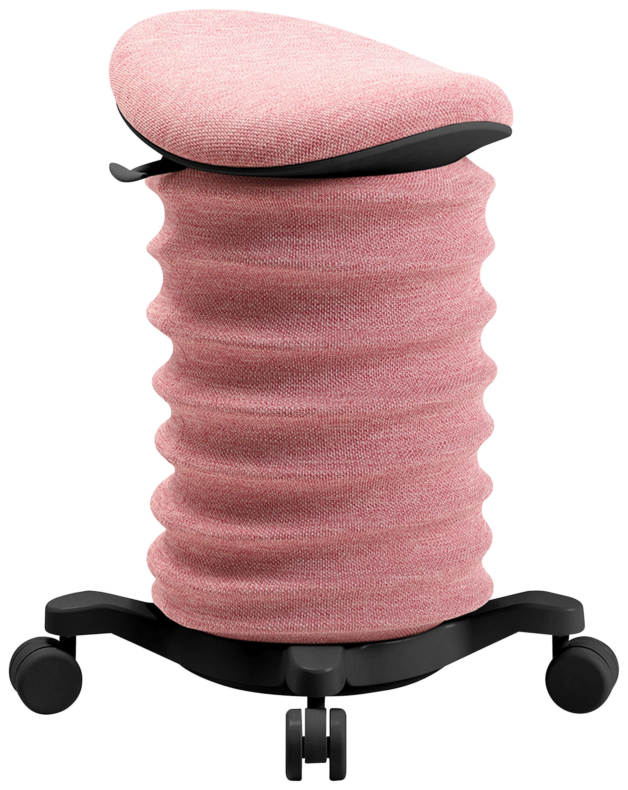 BÜROHOCKER Rosa, Schwarz  - Schwarz/Rosa, Design, Kunststoff/Textil (37,5/58-70/36cm) - Topstar