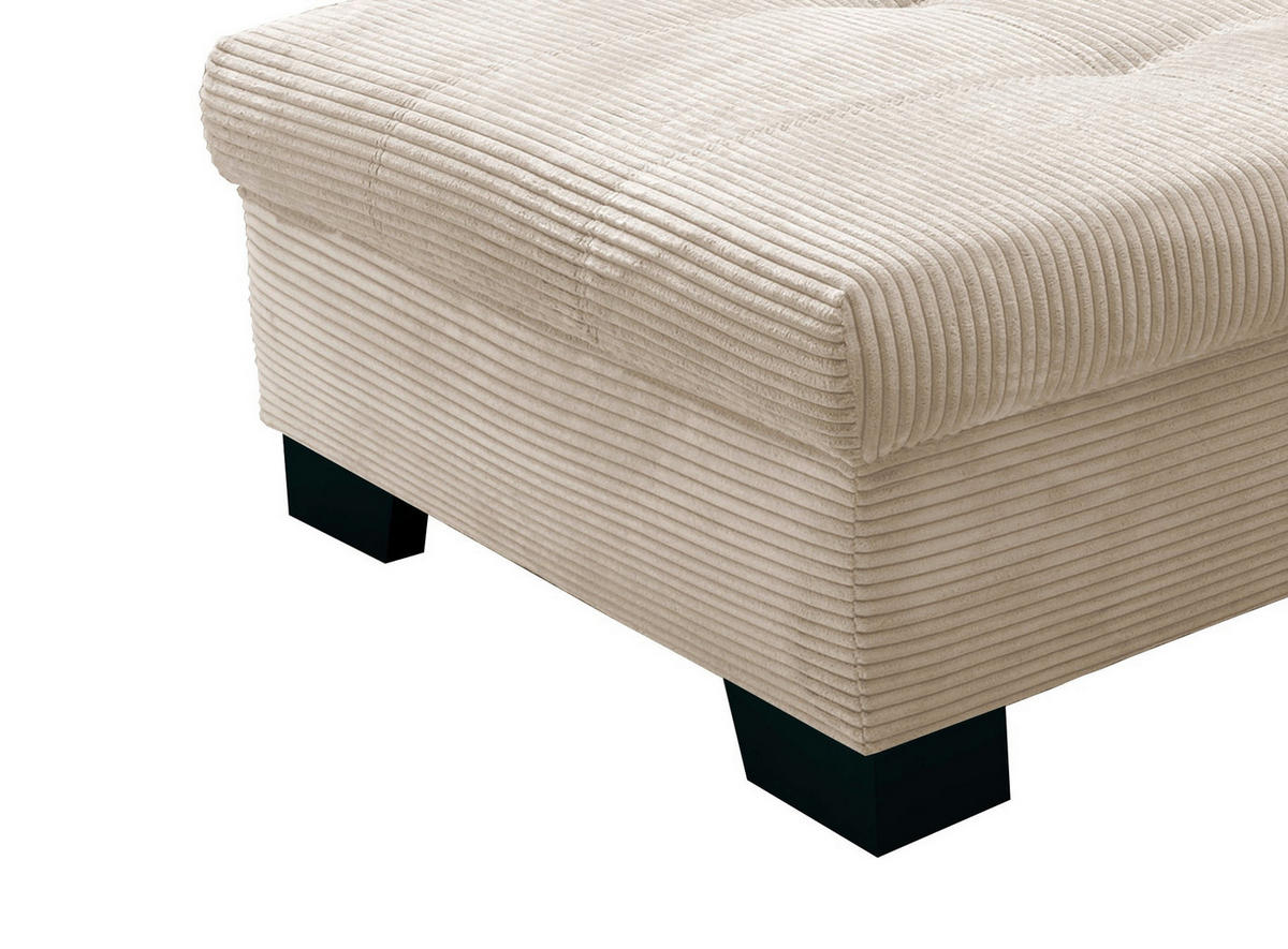 ECKSOFA in Cord Beige  - Beige/Graubraun, Design, Holz/Textil (190/250cm) - MID.YOU