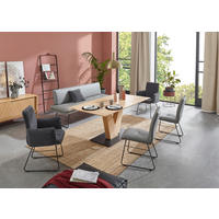 ARMLEHNSTUHL  in Stahl Mikrofaser  - Anthrazit/Schwarz, Design, Textil/Metall (61/91/60cm) - Dieter Knoll