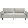 SCHLAFSOFA in Samt Hellgrau  - Hellgrau/Schwarz, Konventionell, Holz/Textil (220/95/98cm) - MID.YOU