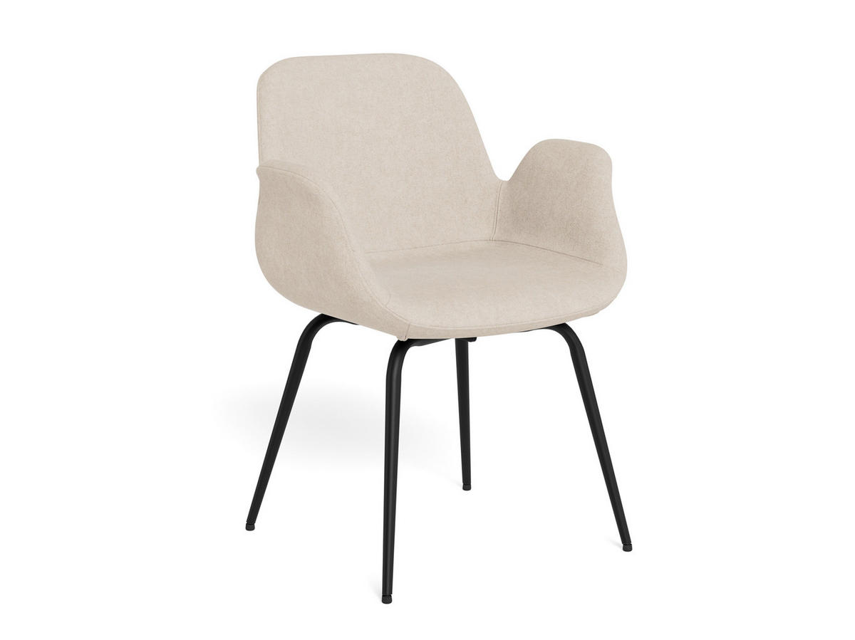 ARMLEHNSTUHL   Flachgewebe  - Sandfarben/Schwarz, MODERN, Textil/Metall (58/82,5/56cm) - MID.YOU