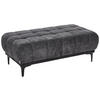 HOCKER Velours Graphitfarben  - Schwarz/Graphitfarben, Design, Textil/Metall (131/47/71cm) - Stylife