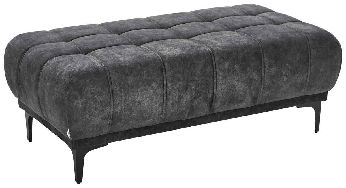 HOCKER in Textil Graphitfarben  - Schwarz/Graphitfarben, Design, Textil/Metall (131/47/71cm) - Stylife