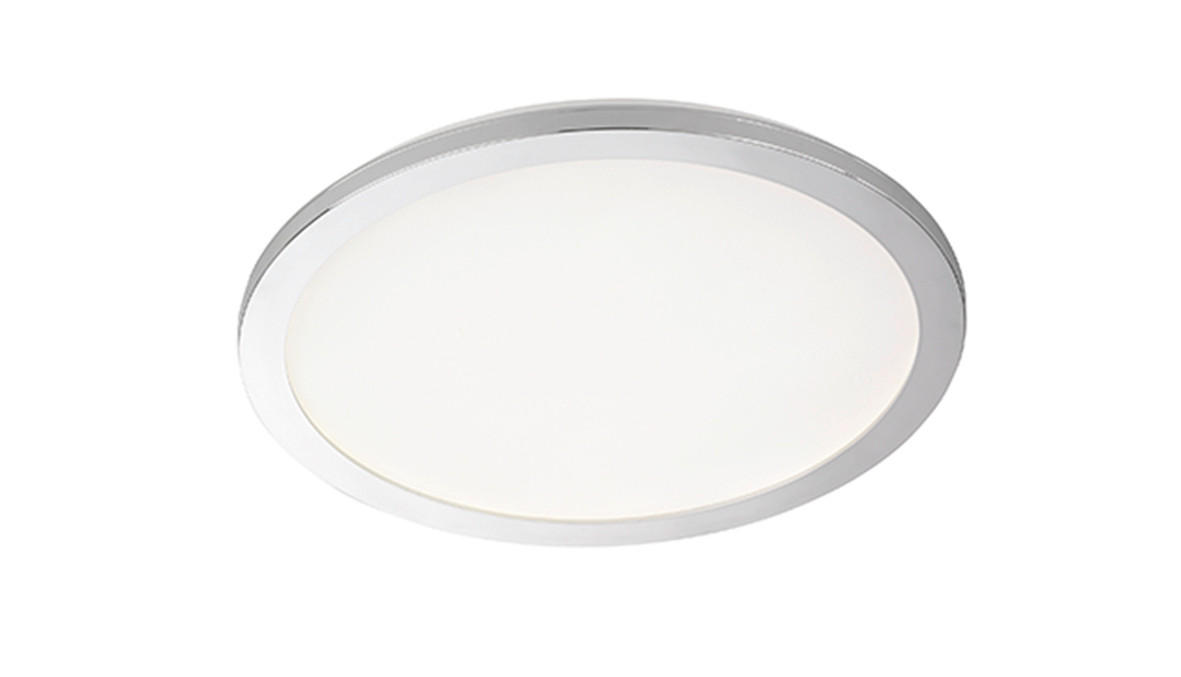 LED-DECKENLEUCHTE   40 cm   - Chromfarben/Weiss, Design, Glas/Kunststoff (40cm) - Fischer & Honsel