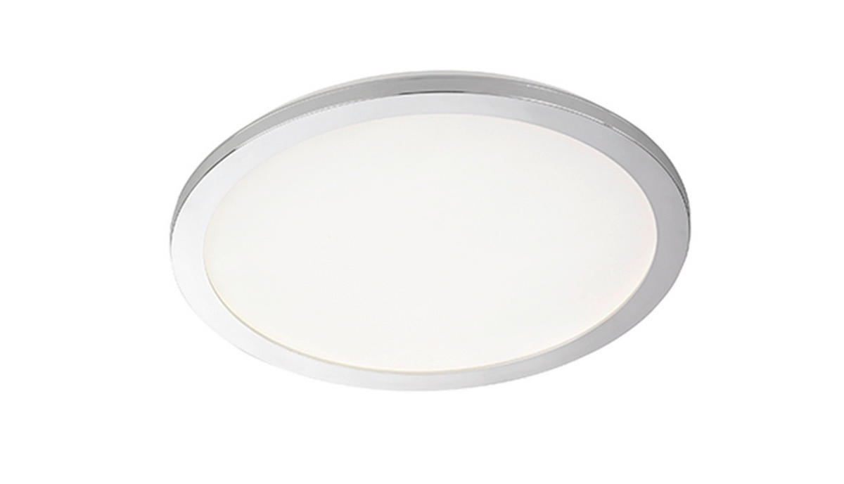 LED-DECKENLEUCHTE   40 cm   - Chromfarben/Weiss, Design, Glas/Kunststoff (40cm) - Fischer & Honsel