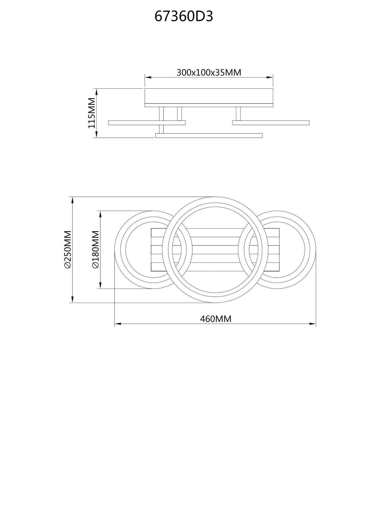 LED-DECKENLEUCHTE 46/25/11,5 cm   - Dunkelbraun/Schwarz, Natur, Holzwerkstoff/Kunststoff (46/25/11,5cm) - Globo