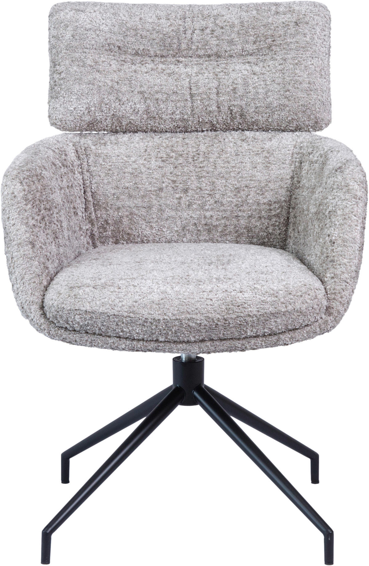 ARMLEHNSTUHL  Wippfunktion, Sitzfläche 360° drehbar Webstoff  Schwarz, Taupe  - Taupe/Schwarz, Design, Textil/Metall (62/92/66cm) - Dieter Knoll