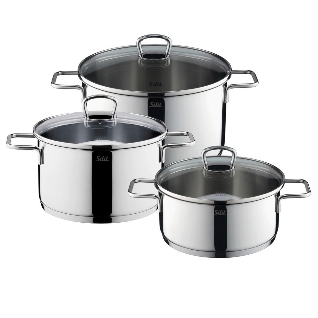 Kochtopfset Alicante 6--Teilig. Aus Edelstahl