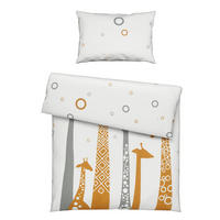 BABYBETTWÄSCHE 100/135 cm  - Hellgrau/Orange, Design, Textil (100/135cm) - Patinio