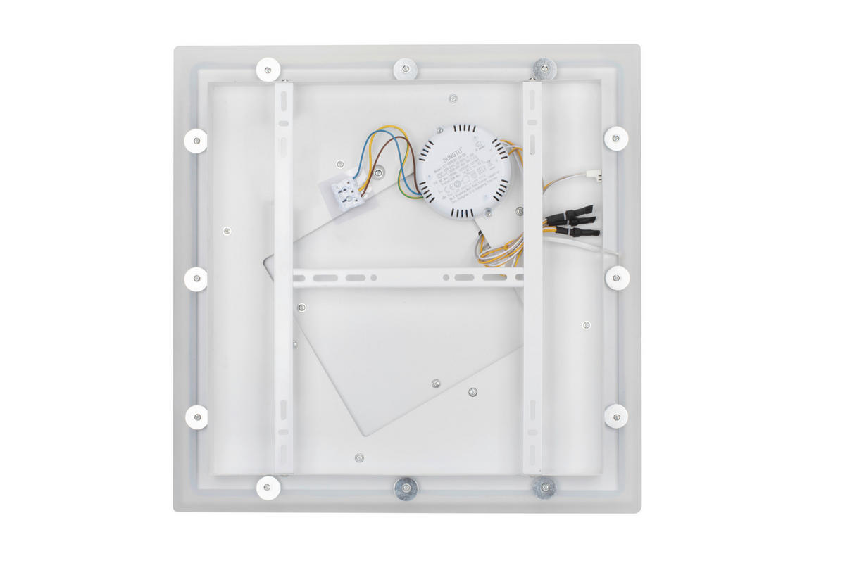 LED-DECKENLEUCHTE 47,7/47,7/6 cm   - Weiß, Basics, Kunststoff/Metall (47,7/47,7/6cm) - Novel