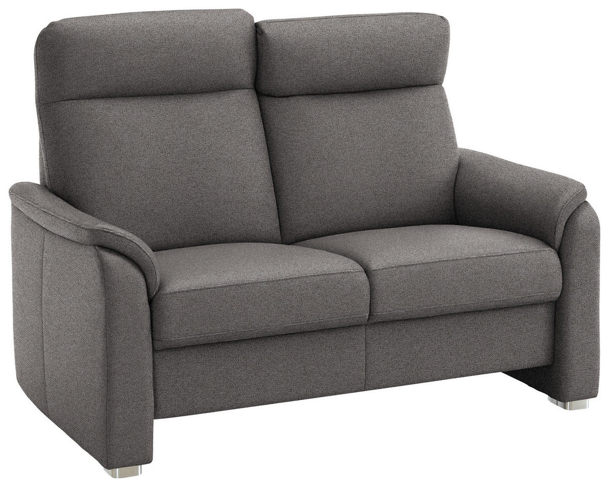 2-SITZER-SOFA  in Flachgewebe Dunkelbraun  - Dunkelbraun/Alufarben, KONVENTIONELL, Textil/Metall (156/107/95cm) - Beldomo Comfort