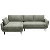ECKSOFA in Velours Olivgrün  - Schwarz/Olivgrün, Design, Holz/Textil (167/260cm) - Welnova