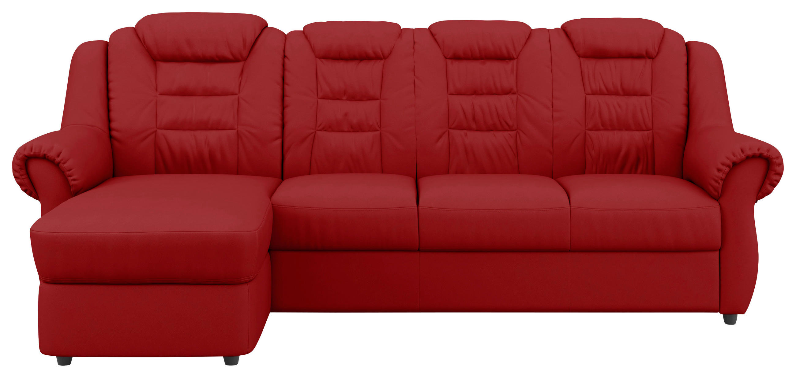 ECKSOFA Rot Lederlook Rücken echt  - Rot/Schwarz, KONVENTIONELL, Kunststoff/Textil (165/262cm) - Livetastic