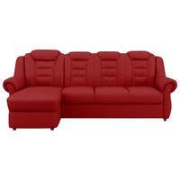 ECKSOFA Rot Lederlook Rücken echt  - Rot/Schwarz, KONVENTIONELL, Kunststoff/Textil (165/262cm) - Livetastic