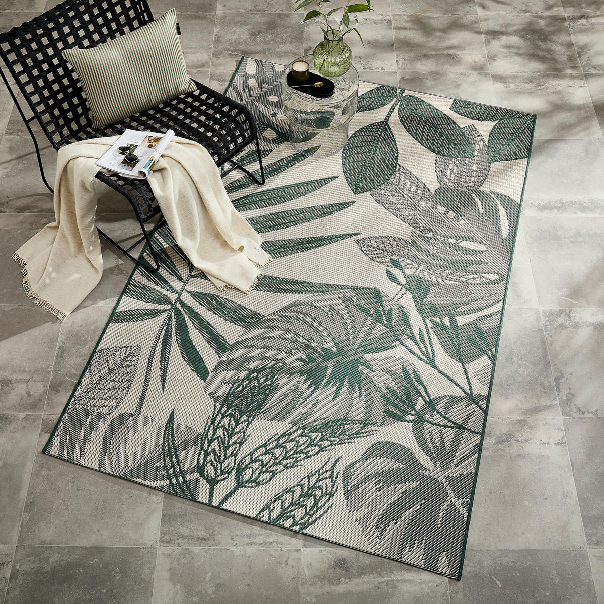 OUTDOORTEPPICH 160/230 cm Dunkelgrün  - Dunkelgrün, Trend, Textil (160/230cm) - Novel