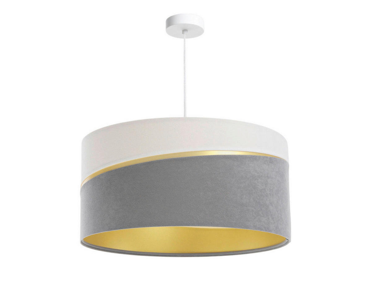 HÄNGELEUCHTE Swing 50/95 cm   - Goldfarben/Hellgrau, Design, Kunststoff/Textil (50/95cm)