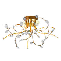 LED-DECKENLEUCHTE Crystal X 54/30 cm   - Messingfarben, Design, Glas/Metall (54/30cm) - Hell